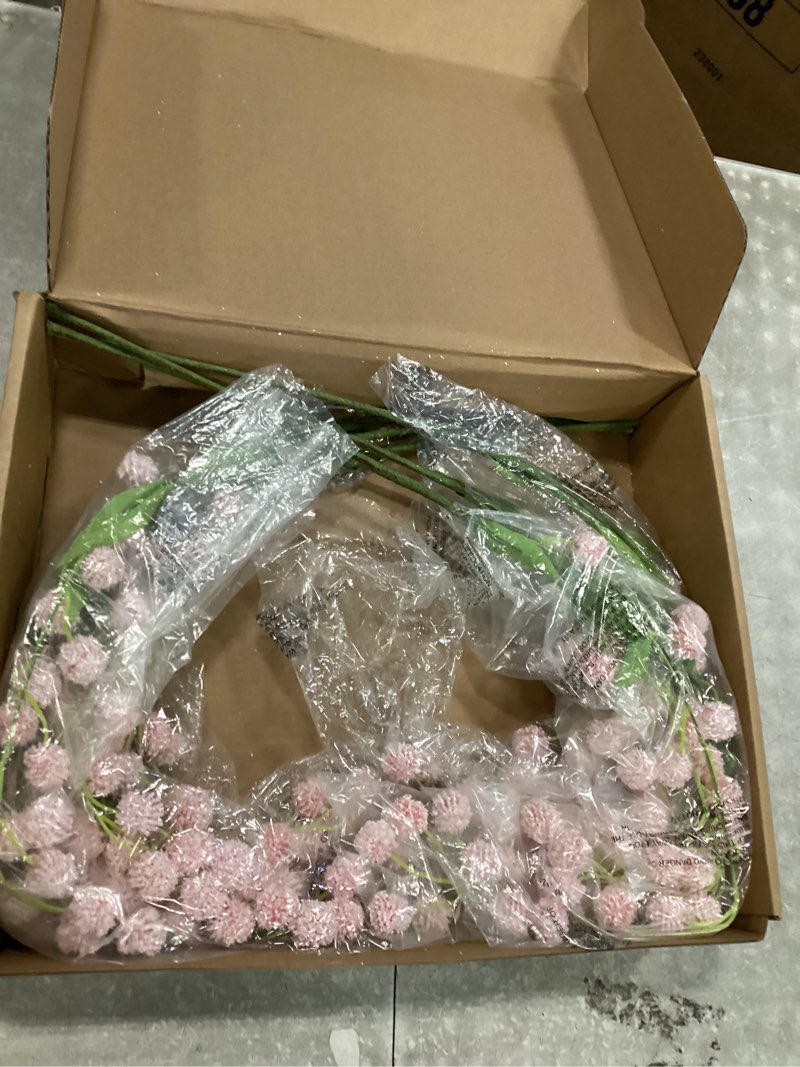 Condition photo showing New/Like New for green moon 6pcs real touch pink pompon mum stems, 28.5"