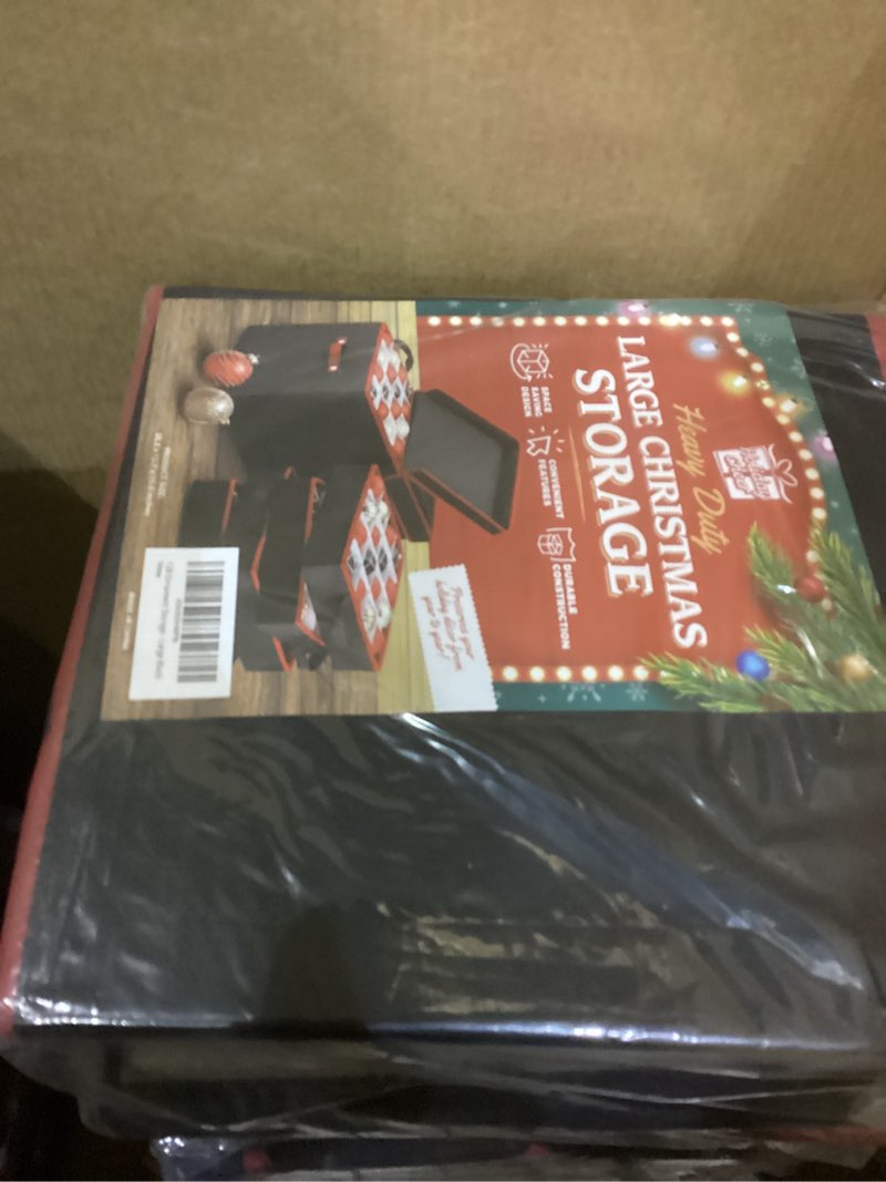 Condition photo showing New/Like New for Holiday Cheer Premium Christmas Ornament Storage with 8 Tray – Christmas Storage Container with Dividers Perfect for Holiday Decorations– Fits 128 Holiday Ornaments – Tear-Proof Fabric Green Large