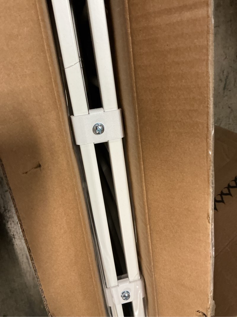 Condition photo showing As Is for Babelio Baby Gate for Stairs, Kitchen & Doorways, 26-43" W 28" H No Bottom Bar| Easy Installation| One-Handed Operation| Auto-Close| Hardware Mount (Drill Needed) Safety Dog/Pet Gate Indoor (White) White - B17 28" H, 26-43" W-Standard