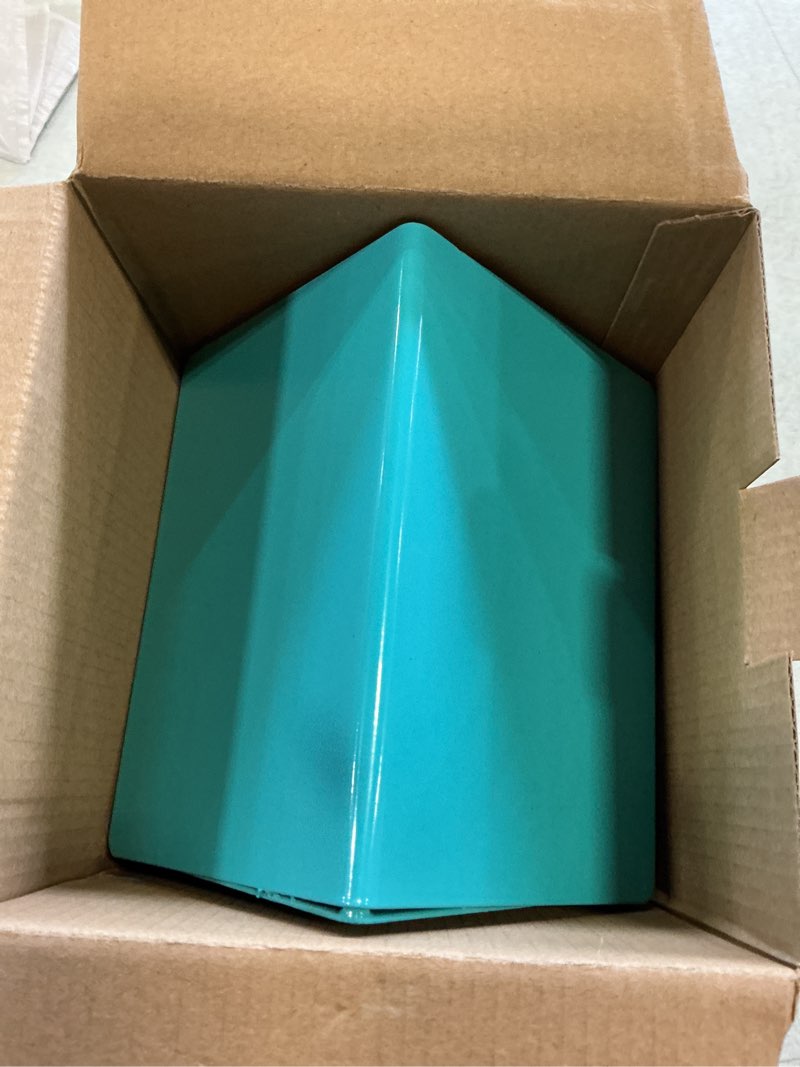 Condition photo showing New/Like New for Couronne COURM447200A 6 in. Metal and Glass House Bird Feeder  Aqua