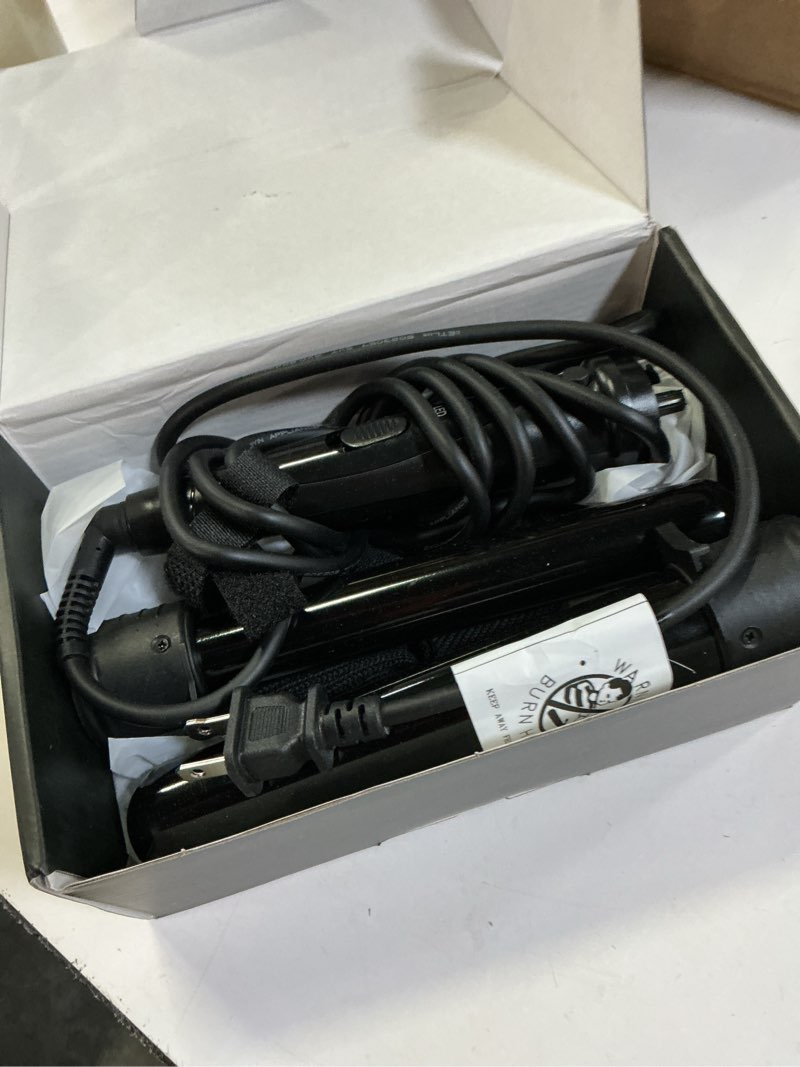 Condition photo showing As Is for 6 in 1 curling iron wand set with 6 interchangeable ceramic barrels and heat protective glove (black-6in1) (black-6)
