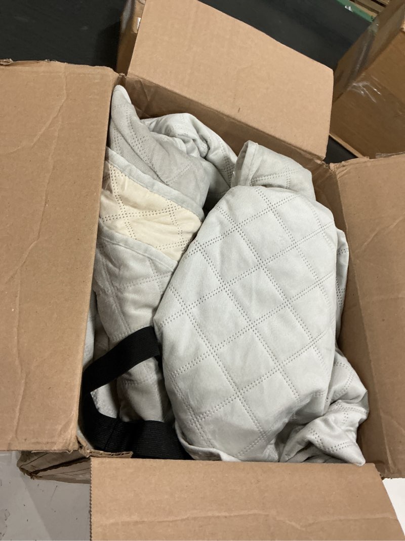 Condition photo showing As Is for (Similar)TAOCOCO Non-Slip Recliner Chair Cover Sofa Slipcover, Pet Cover for Large Recliner with Elastic Straps, Washable Chair Seat Cover Recliner Chair Furniture Protector (28'' Oversized, Off White) Off White 1 Seater 28''