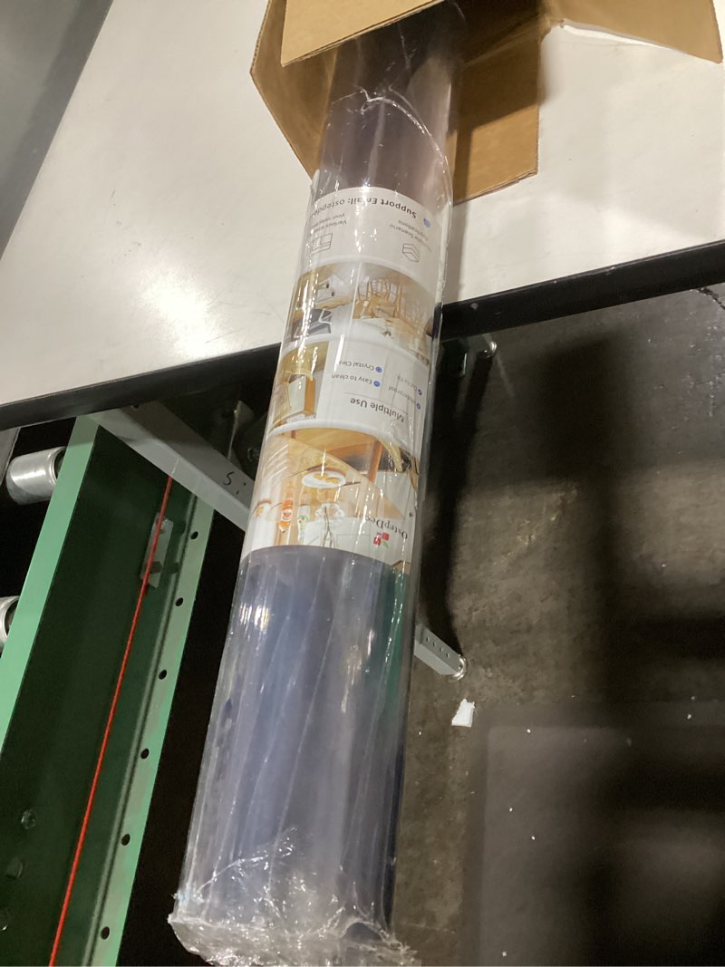 Condition photo showing Good Condition for Clear Table Cover Protector Rectangle 42 x 90 Inch, 1.5mm Transparent Plastic Table Protector Waterproof, Anti-Scratch Clear Desk Mat for Office Desktop Dresser Dining Table, FDA Compliant Clear 1.5mm 42'' x 90''