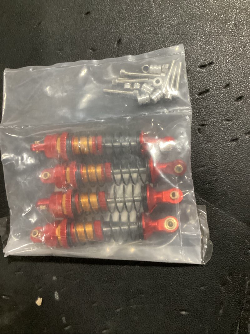 Condition photo showing Good Condition for 4pcs rc shock absorber set rc dampers for 1/10 rc crawler axial scx10 90046 axi231017 trx-4 d90 wraith metal upgrade (red, 80mm) red 80mm