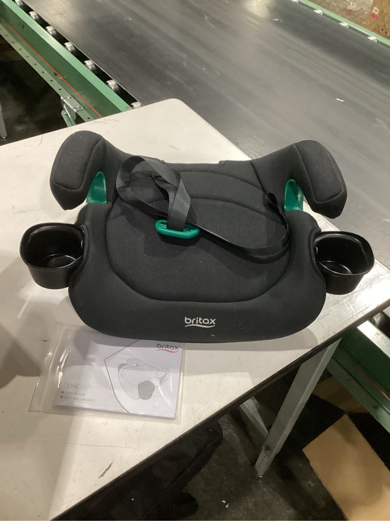 Condition photo showing Good Condition for britax upngo click backless booster car seat with rigid latch, lightweight and portable travel booster with slim design and postureplus, accommodates kids up to 120 lbs and 63” – raven black upngo click raven black