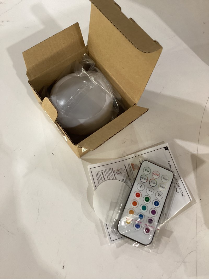 Condition photo showing Good Condition for cadrim puck lights - led color changing, dimmable under cabinet lights with wireless remote controls for kitchen (1 pack) white 1pack