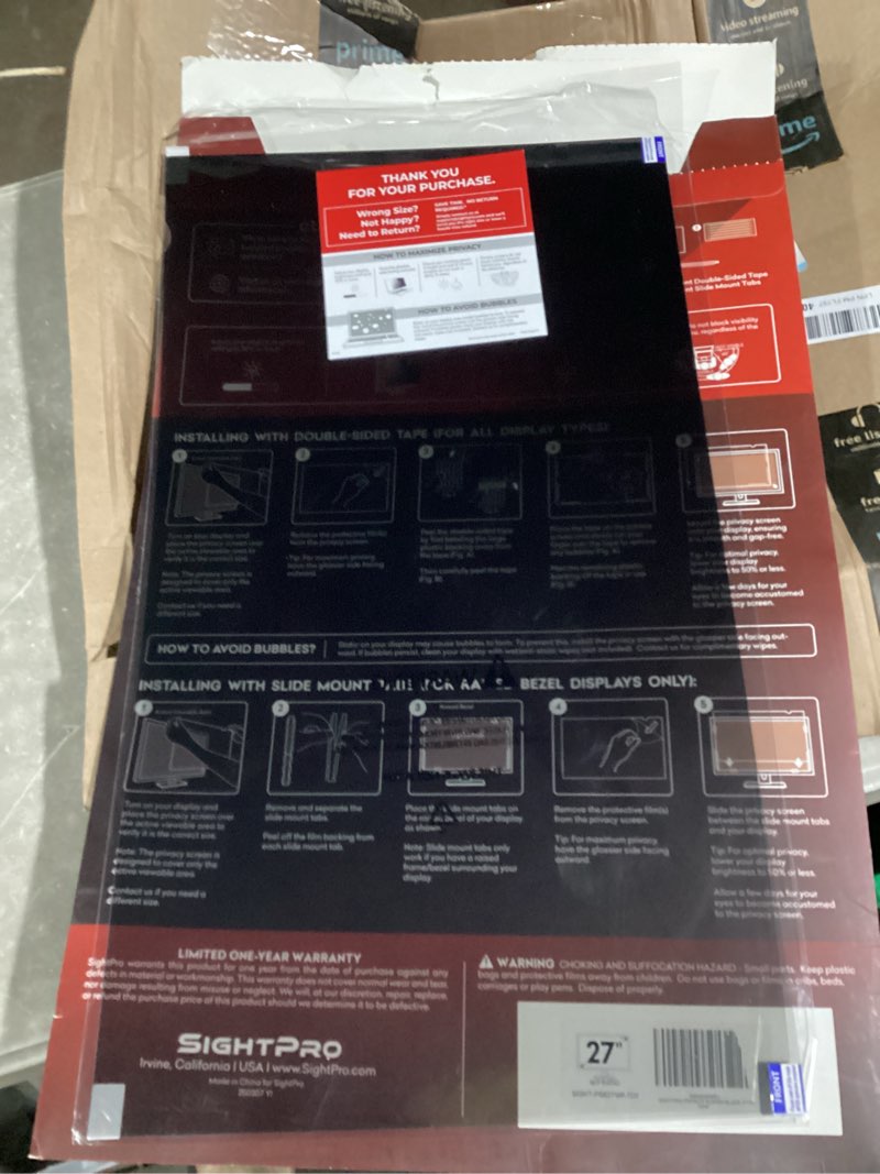 Condition photo showing As Is for 27 inch 16:9 [2 pack] computer privacy screen filter for monitor - privacy shield and anti-glare protector 27 inch (diagonal) 16:9 [2 pack]