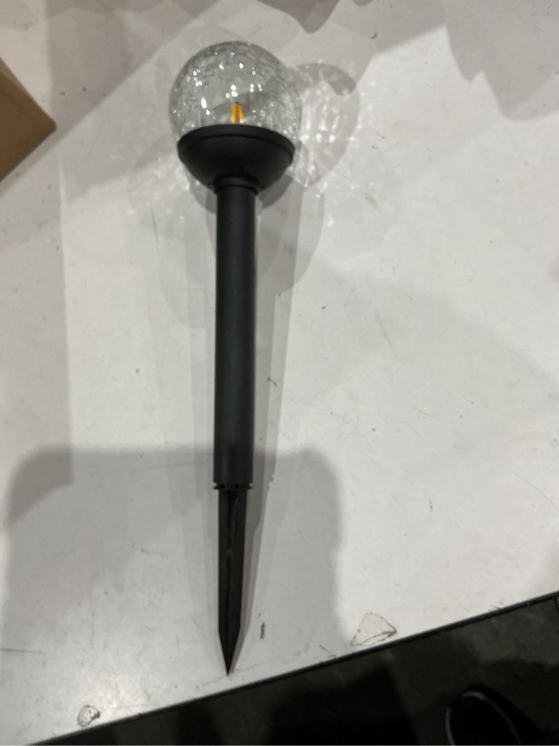 Condition photo showing As Is for (used)harbor breeze 3 -lumens matte black solar led outdoor path light with dusk-to-dawn