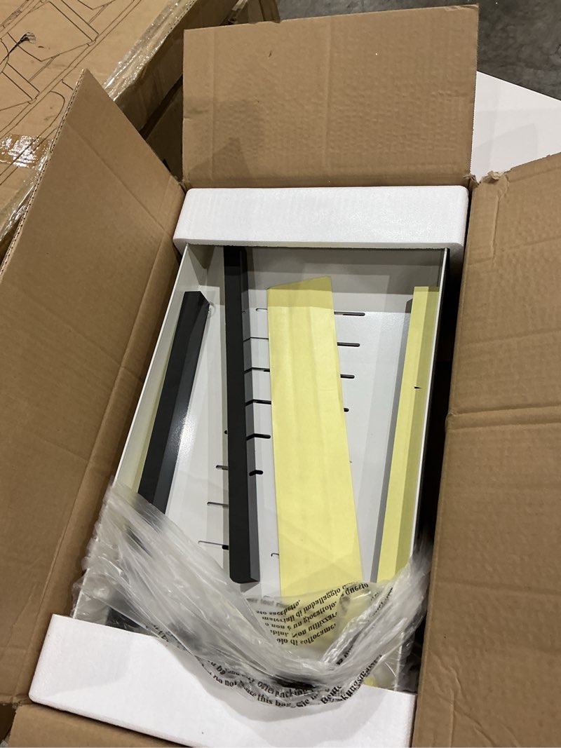 Condition photo showing Good Condition for kitstorack pull out cabinet organizer, expandable(12\"-20\") heavy duty slide out drawers fixed with adhesive nano film for pots, roll out shelf storage for kitchen base cabinet organization(white) white 21\"d×12\"-20\"w(1 pack)