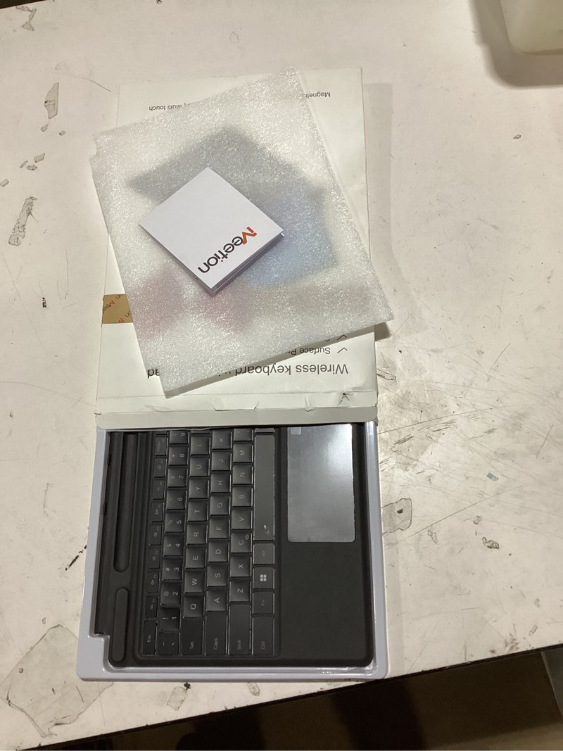 Condition photo showing As Is for surface pro keyboard for microsoft surface pro 11/10/9/8/x 13", 7 color backlits, detachable bluetooth wireless keyboard with pen storage, ultra-slim rechargeable type cover with multi-touch trackpad black