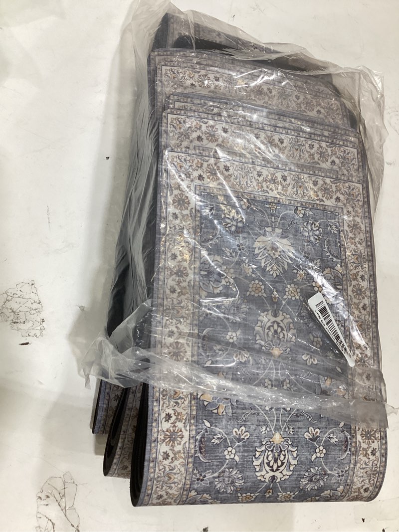 Condition photo showing New/Like New for ojia stair treads for wooden steps indoor washable stair carpet non-slip 15pcs 30"x8" rubber backing stair mats stair runners for kids, elders and dogs, staircase step treads stair covers 30" x 8" blue 15