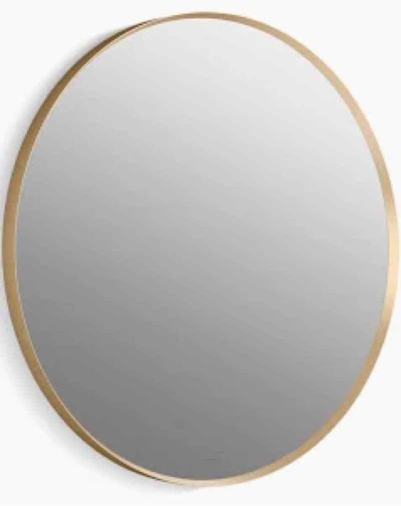TokeShimi Black Round Mirror 36 Inchs Wall Mounted Black Circle Bathroom Mirror with Non-Rusting Aluminum Alloy Brushed Matte Metal Frame for Modern Minimalist Farmhouse Home Decor 36\"L x 36\"W Round gold