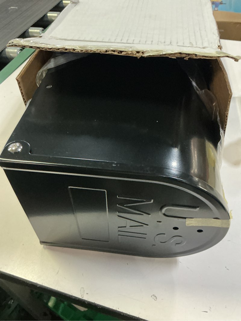 Condition photo showing Good Condition for Black Metal Mailbox, Galvanized Steel Outside Mailboxes, Standard Medium Capacity, 20 x 8.7 x 6.7 Inches