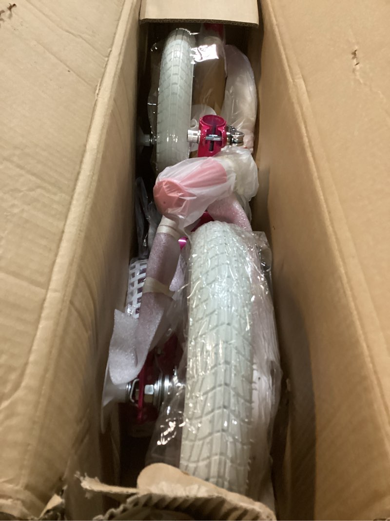 Condition photo showing Good Condition for JOYSTAR Angel Girls Bike for Toddlers and Kids Ages 2-13 Years Old, 12 14 16 18 20 Inch Kids Bike with Training Wheels & Basket, 20 24 Inch Girls Bicycle with Handbrake & Kickstand Fuchsia 14 Inch With Training Wheels