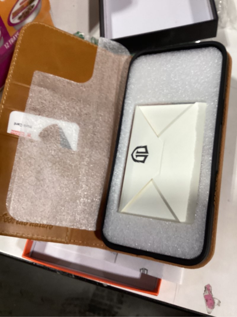 Condition photo showing Good Condition for SHIELDON Wallet Case for iPhone 16 Pro Max 6.9", Genuine Leather Detachable Wireless Charging Magnetic Kickstand RFID Blocking Card Slots Shockproof Compatible with iPhone 16 Pro Max 5G - Nappa Black for iPhone 16 Pro Max Nappa - Black