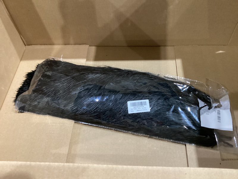Condition photo showing As Is for tharaht black ostrich feathers 12pcs large natural bulk 20-22inch 50cm-55cm for wedding party centerpieces halloween and home decoration feathers 20-22inch-12pcs black