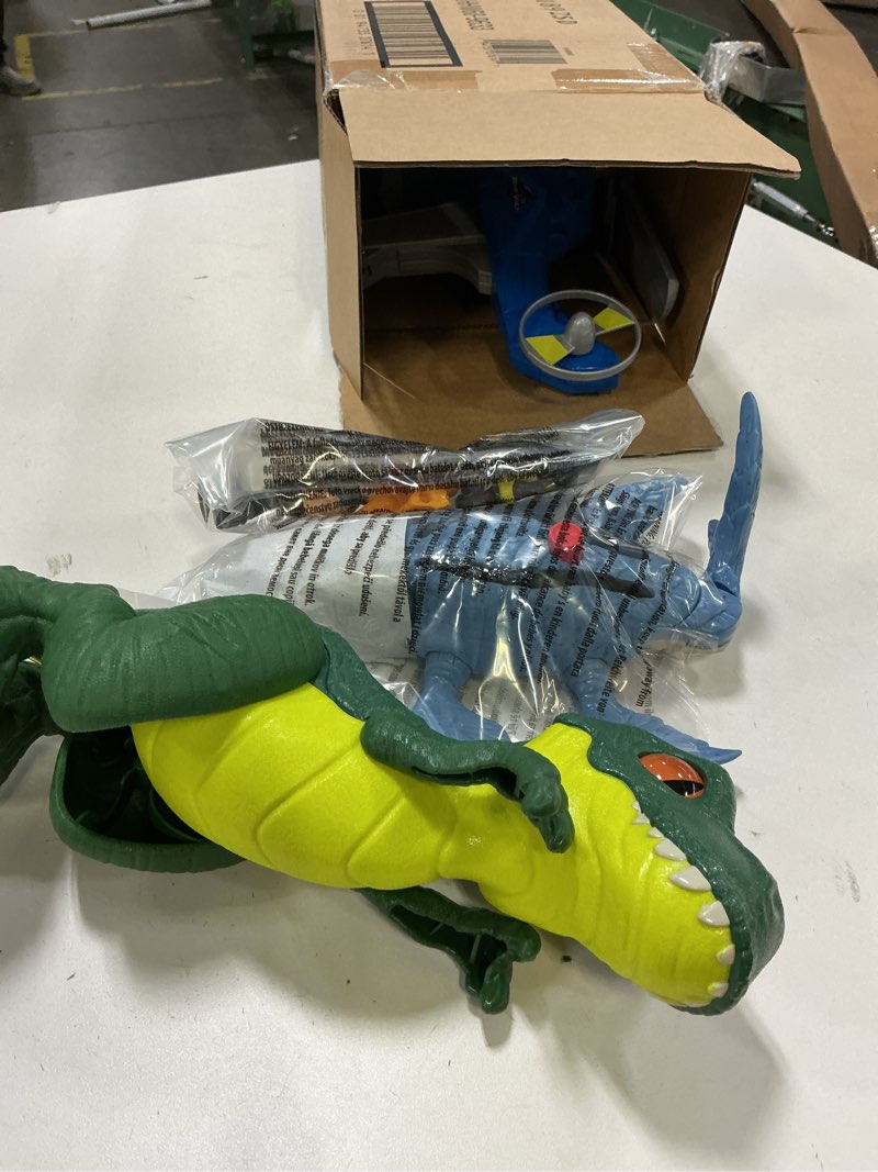 Condition photo showing Good Condition for Fisher-Price Imaginext Jurassic World Dinosaur Toys, Dino Chopper with 3 Dinosaurs and Owen Grady Figure for Preschool Kids Ages 3+ Years