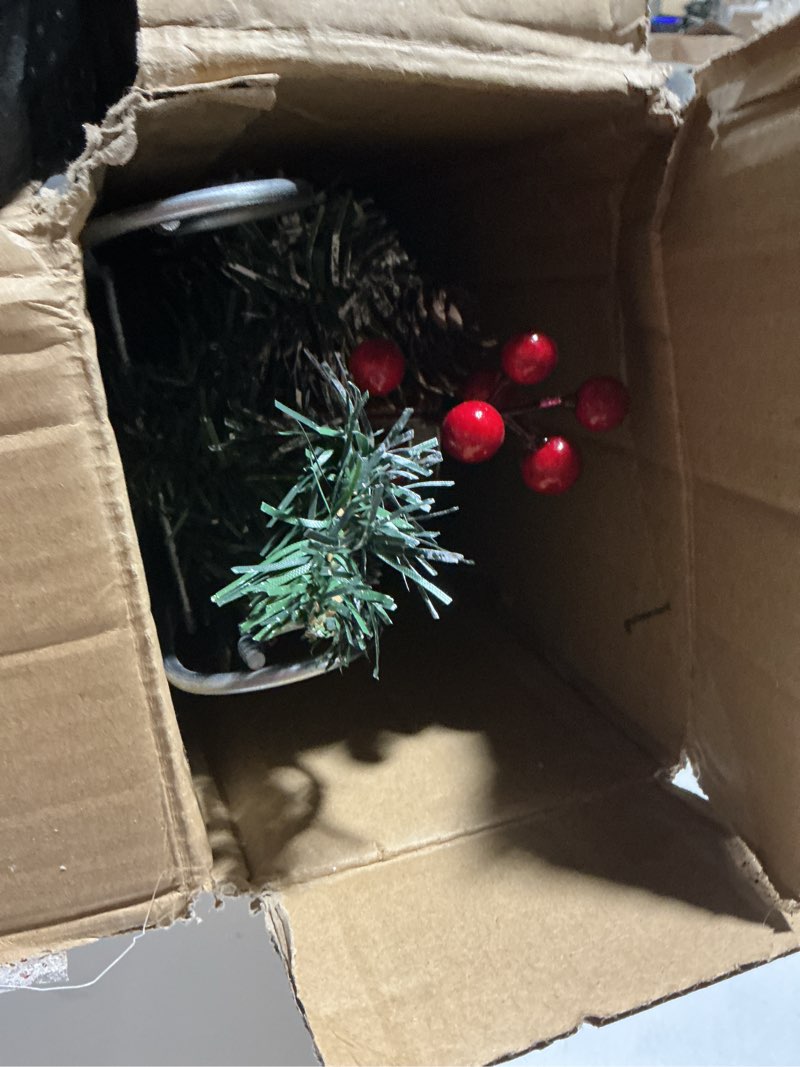 Condition photo showing Good Condition for Yungyan Christmas Tabletop Centerpiece 30 Inch, Includes 5 Candle Holders Without Candle, Pink Poinsettia Flowers, Pink Bow, Pine Cones and Base, Christmas Artificial Dinner Table Decorations Poinsettias Style