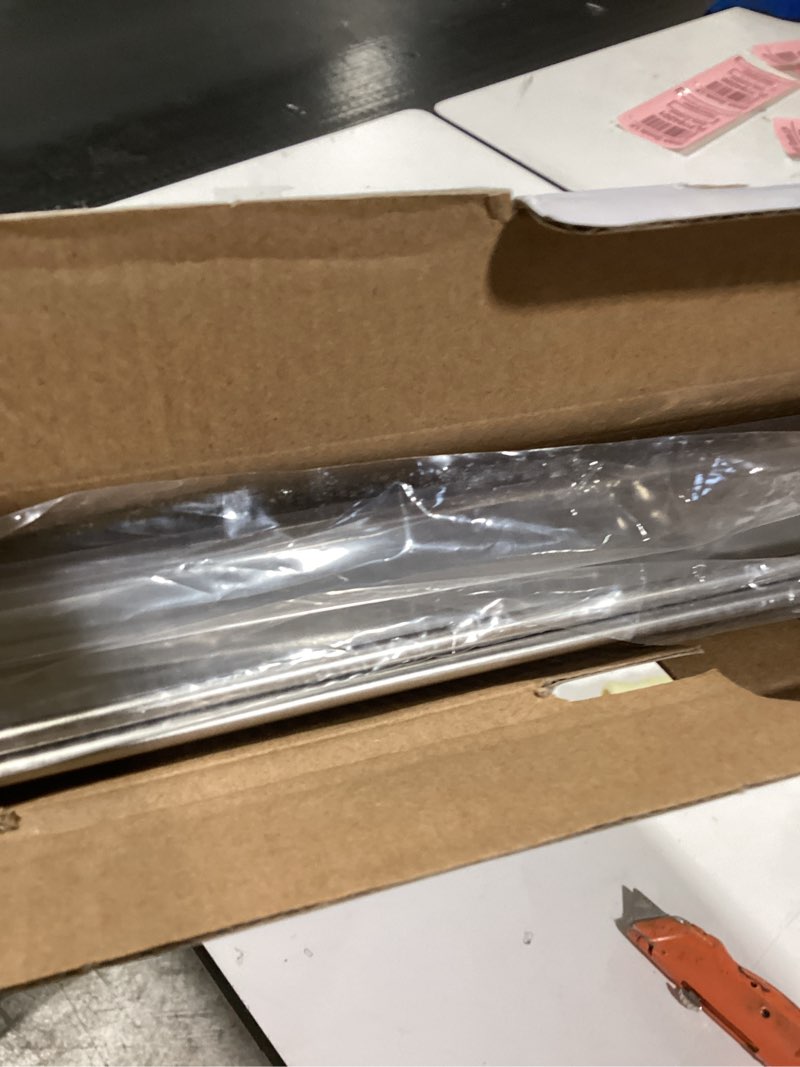 Condition photo showing New/Like New for TeamFar Baking Sheet with Rack Set of 4, 20’’×14’’×1.2’’, Half Size Stainless Steel Cookie Sheet Baking Pans with Cooling Rack Set, Non Toxic & Rust Free, Mirror Finish & Easy Clean, 2 Pans & 2 Racks 20'' x 14'' x1''