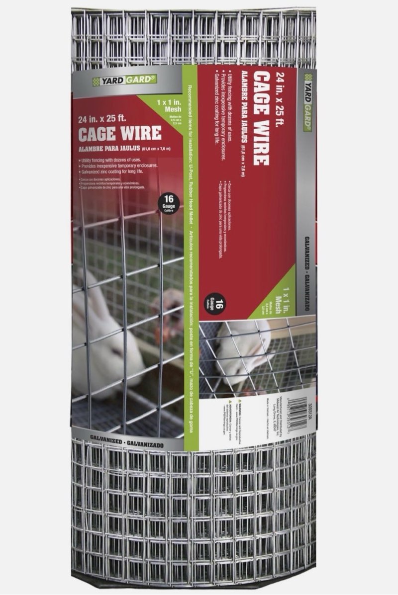 yardgard 1 in. mesh welded wire fence roll, 24 in. x 25 ft., 16 gauge galvanized steel wire fence for rabbit fence, cage wire, chicken wire alternative, garden fence and small animal enclosures