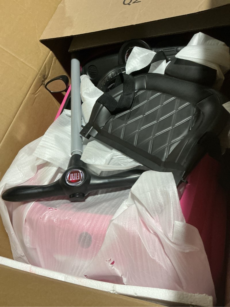 Condition photo showing Good Condition for Best Ride On Cars Fiat 500 Push Car, Pink, Large