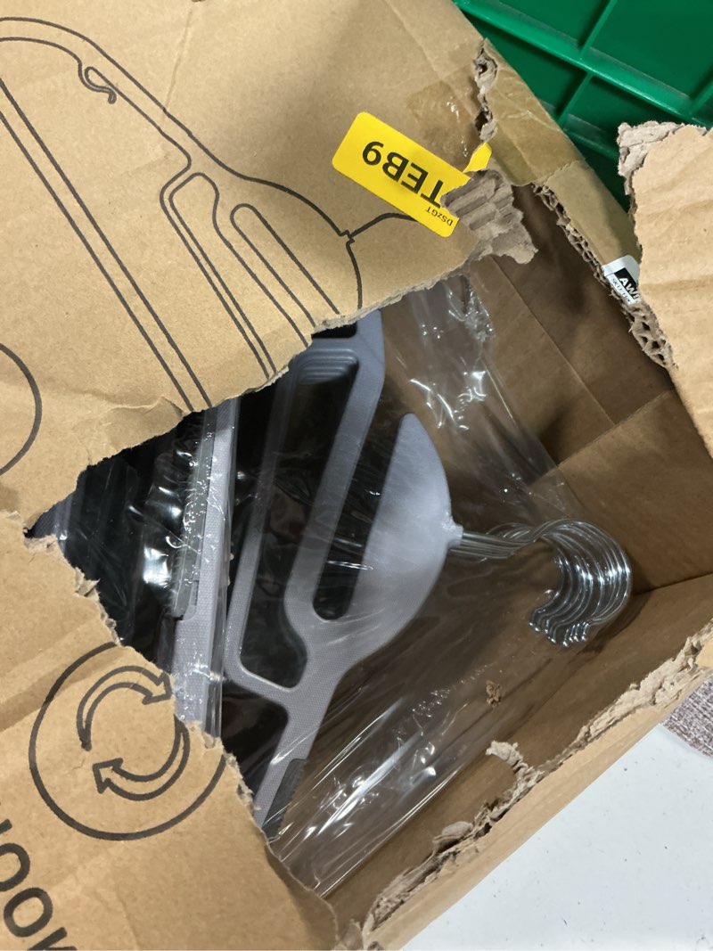 Condition photo showing Good Condition for BAGAIL Plastic Hangers 50 Pack with Non-Slip Design,0.2 Inches Thick, 360°Swivel Hook Space Saving Organizer for Bedroom Closet,Shirts,Pants(Grey- S Shaped) Gray