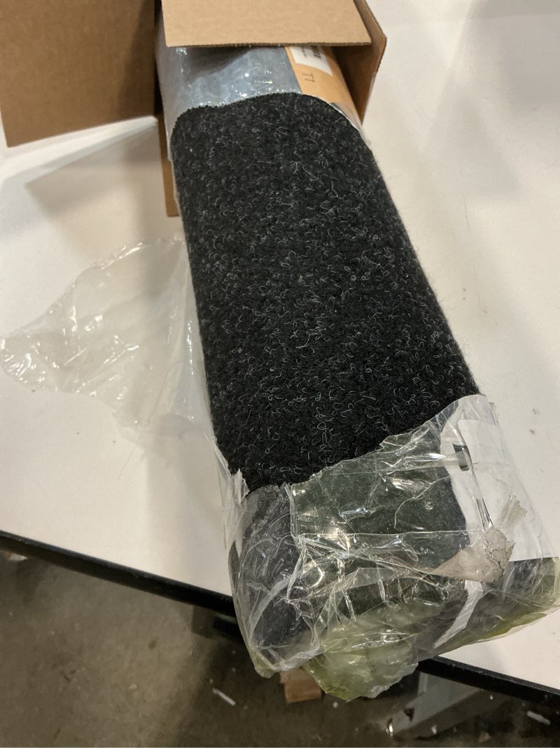 Condition photo showing As Is for Runner Rug 2' x 6' Outdoor/Indoor, Rug with Natural Rubber Backing Non Slip for Hallway, Kitchen, Patio, Laundry, RV, Entryway, Garage, Bathroom, Area Rug Carpet, Black, Custom Size