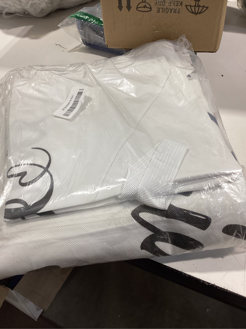 Condition photo showing New/Like New for 2 pcs 70" wedding dress garment bag and 8" gusseted tote bag set for wedding garment storage and travel prom 70" x 8" white