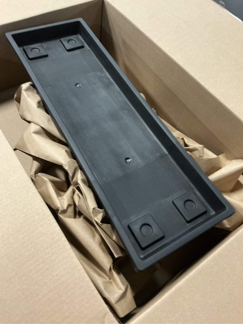 Condition photo showing Good Condition for the hc companies venetian rectangular plant tray - lightweight plastic plant saucer - plant drip trays for drainage - uv resistant pot saucer for indoor & outdoor use (23.5" black, pack of 1) black 23.5"