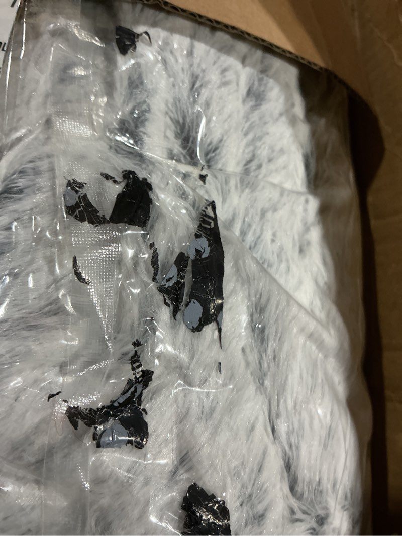 Condition photo showing Good Condition for (No Filler Bean Bag Chair Cover Without Filler,Big Round Soft Fluffy PV Velvet Washable Bean Bag Lazy Sofa Bed Cover for Adults,Living Room Bedroom Furniture Outside,5ft Snow Grey 5ft(150cm)Cover Snow Grey