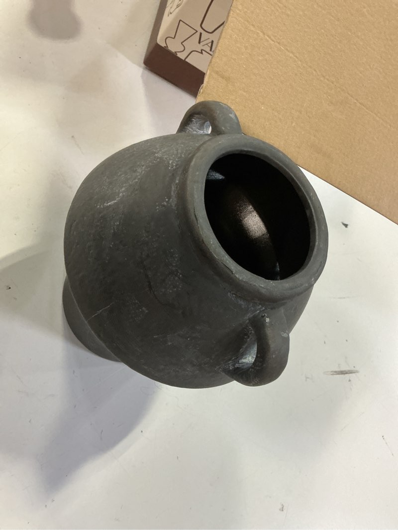Condition photo showing Good Condition for black vases home decor - ceramic vase for flowers - decorative vase with handle - unique fall vase for centerpieces, farmhouse vintage house for pampas grass 112-4-7.24in