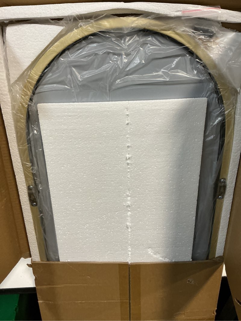 Condition photo showing Good Condition for delma arched mirror full length,standing mirror full body,large floor with stand for wall entryway door bedroom bathroom living room black frame 56"l x 15"w