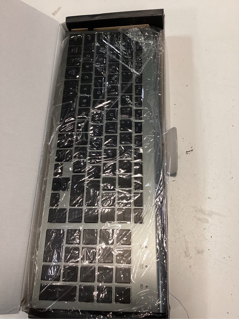 Condition photo showing Good Condition for SABLUTE Wireless Keyboard and Mouse Combo Backlit - Compact Quiet Keyboard with RGB Mouse, Rechargeable, Slim, Sleep Mode, Portable Cordless Keyboard Mouse Set for Mac, Windows, Laptop (Space Gray)
