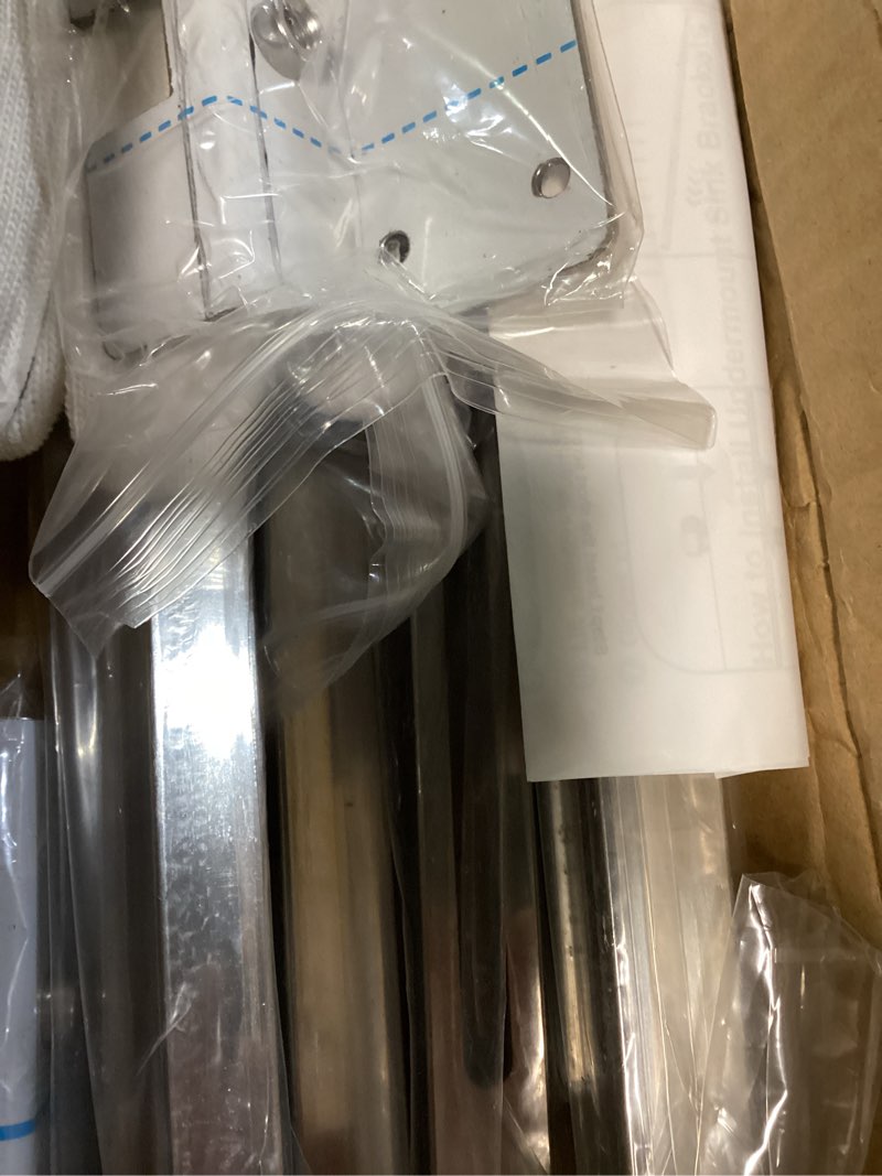 Condition photo showing Good Condition for heavy duty undermount sink brackets & kitchen sink installation parts kit - 800 lbs capacity adjustable stainless steel support, horizontal space-saving design for kitchen sinks (71-100cm) stainless steel silver
