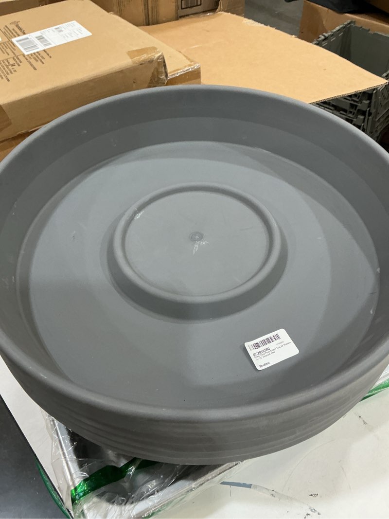 Condition photo showing As Is for bloem terra plant saucer tray for planters 17-24" charcoal gray charcoal 24"