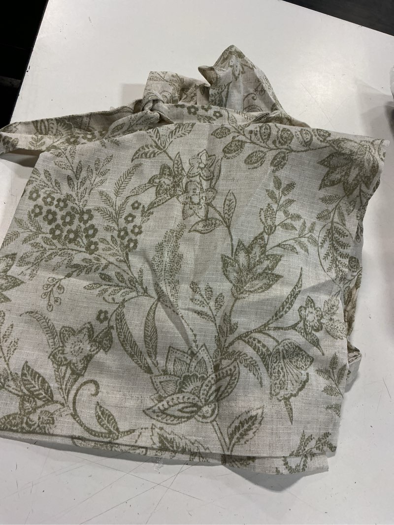 Condition photo showing Good Condition for jinchan linen kitchen curtains floral printed tier curtains 24 inch length farmhouse cafe drapes for small windows tie top botanic for country laundry room bathroom rv 2 panels sage green on beige 26"w x 24"l (pack of 2) devon sage green on linen