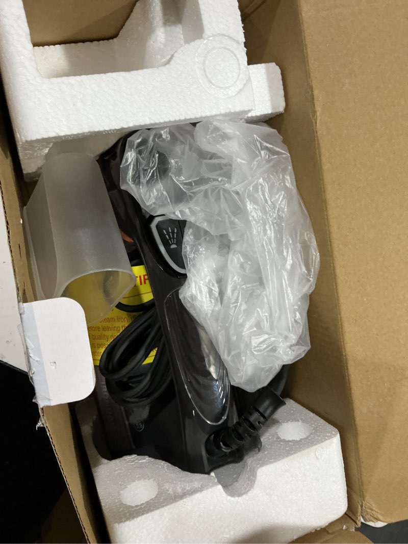 Condition photo showing Good Condition for steam iron for clothes with lcd screen, 1700w iron non-stick ceramic soleplate, auto shutoff, self-cleaning, anti-drip, steam burst, spray mist 10.14oz water tank ironing clothes for home,grey