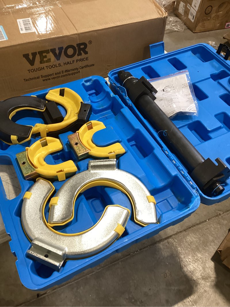 Condition photo showing As Is for heavy duty macpherson strut spring compressor tool - impact wrench compatible, coil spring extractor kit with overload protection & safety guard, 3 interchangeable forks for car & utv impact wrench rated