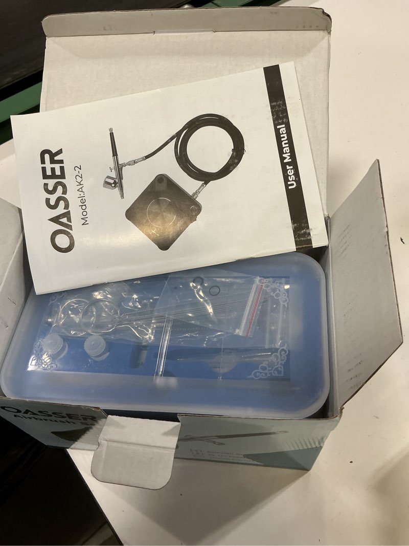 Condition photo showing Good Condition for oasser airbrush kit with air compressor, dual action 40 psi 10.5 l/min airbrush set gun, air brush for nails, makeup, model, diy blue 40psi