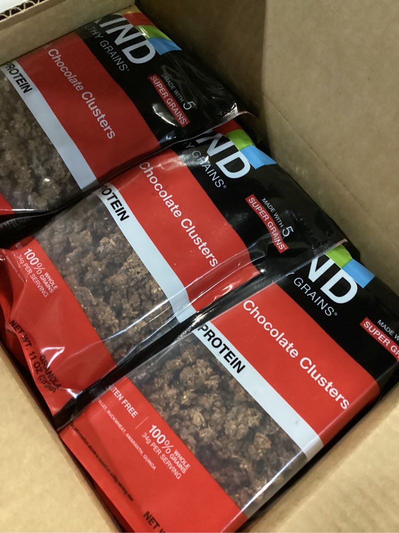 Condition photo showing New/Like New for kind healthy grains granola, dark chocolate clusters, healthy snacks, gluten free, 100% whole grains, 10g protein, 11oz, 1 count dark chocolate 11 ounce (pack of 6)
