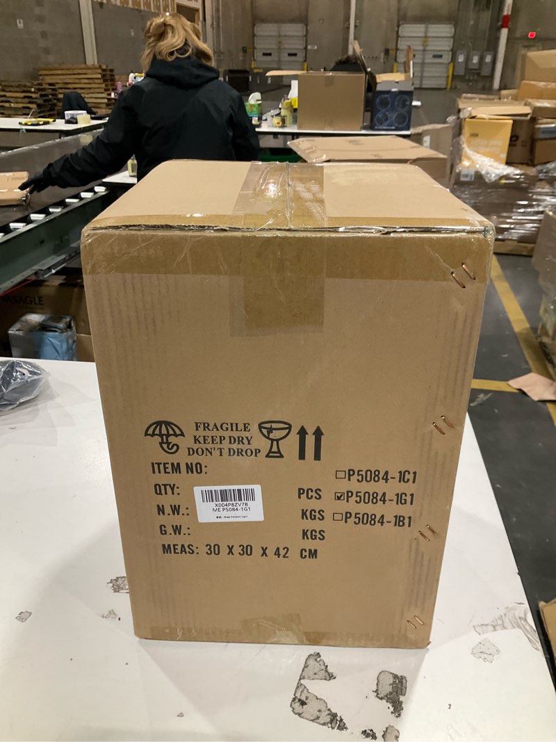 Condition photo showing New/Like New for Modern Gold Pendant Light – 10" Dome Glass Hanging Light Fixture, Single E26 Pendant Lighting for Kitchen Island, Dining Room, Bedroom, Hallway, Adjustable Ceiling Lamp Gold 9.4 inches