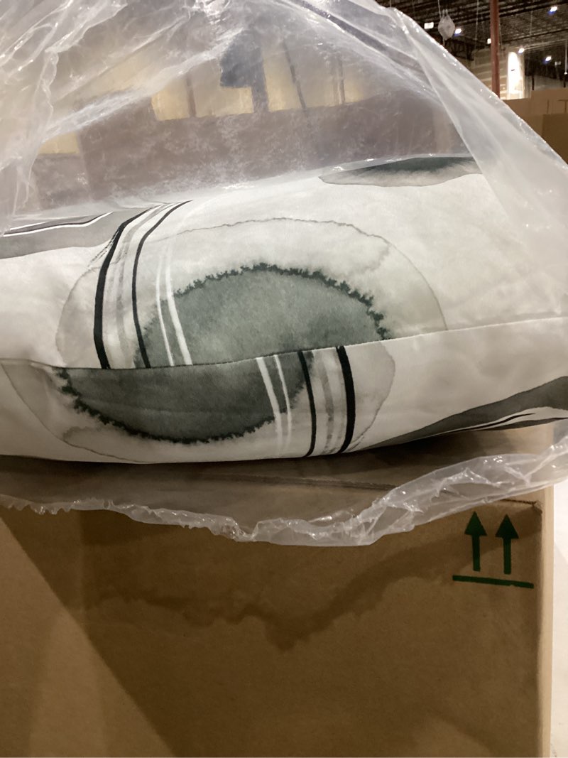 Condition photo showing Good Condition for Americanflat 20x20 Throw Pillow with Sewn-in Insert - All-in-One Decorative Pillows - No Cover Needed - Soft and Durable Cushion for Bed or Sofa - Polyester - Black and White 20x20 Black and White