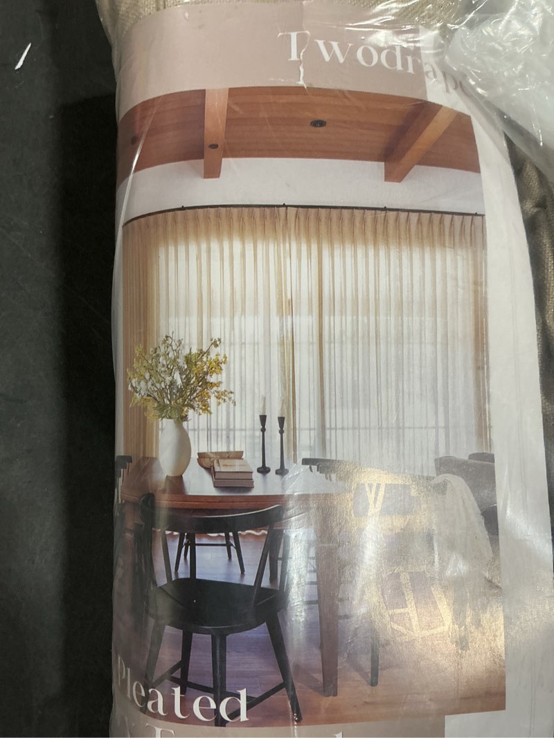 Condition photo showing Good Condition for 90 Inch Pinch Pleated Linen Curtains 2 Panel Set for Living Room Cream Natural Thick Linen Textured Drapes 90 Inches Long Pinch Pleat Drapes Birch Ivory Semi Sheer Curtain for Dining Bedroom Office Natural 40"W x 90"L (Pack of 2)