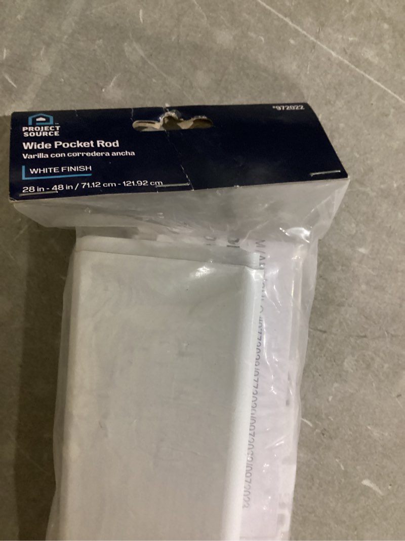 POSSIBLY INCOMPLETE.. Baroque Bonanza 2-1/2" Wide Pocket Curtain Rod 48-84 Inch, White Finish, Wall Mounted Rod, Curtain Rods for Windows, Sturdy Steel Construction