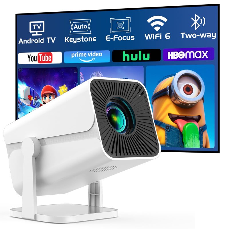 ?Built-in Apps?Projector 1080P Full HD, 4K Projector with 270° Rotation,Portable Projector WiFi 6 & 