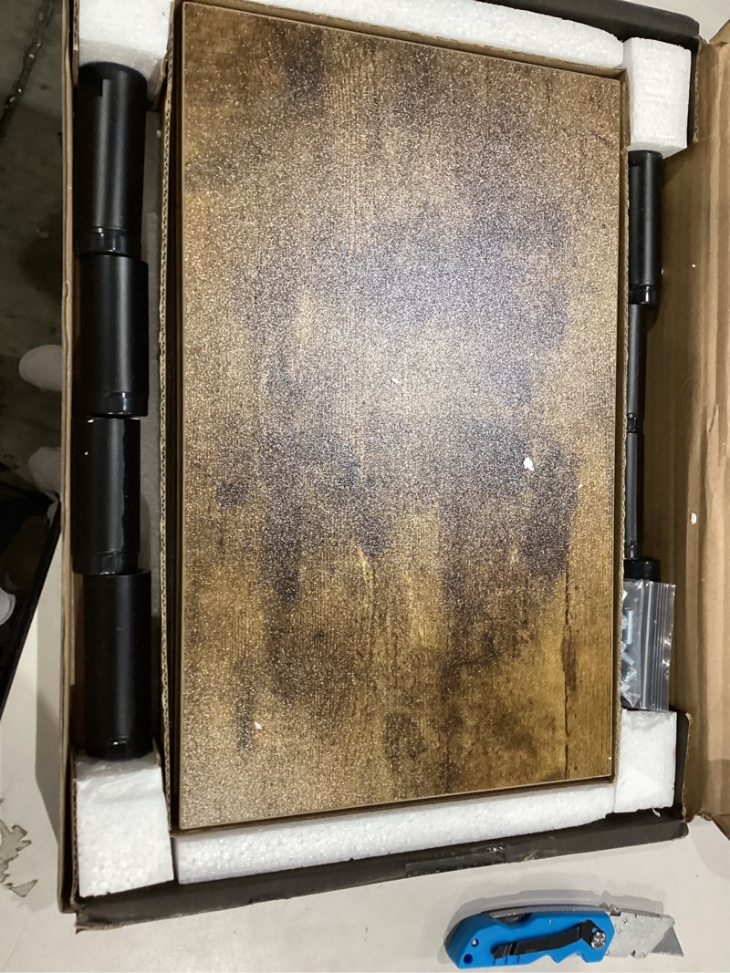Condition photo showing Good Condition for AX WABER Dual Monitor Stand Riser, Monitor Stand with Adjustable Length and Angle, Wood Monitor Stand for Desk, Monitor Riser for 2 Monitors with Storage Space Vintage