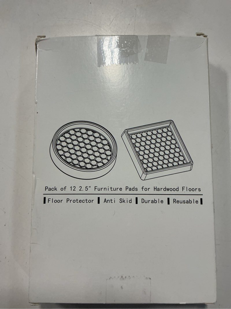 Condition photo showing Good Condition for non slip furniture pads- 2.5"x2.5" square anti skid caster cups furniture coasters, anti-sliding grippers floor protectors for furniture bed, couch, chair leg, black(set of 12) square 2.5" 12pcs black