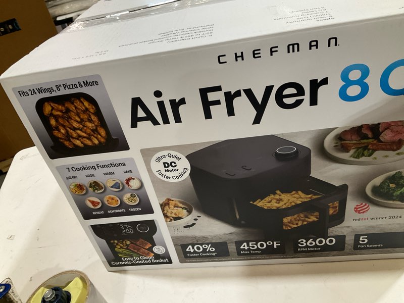 Condition photo showing Good Condition for chefman crispinator air fryer 7-in-1 with 8 qt capacity, 450°f max temp & turbofry pro technology fo