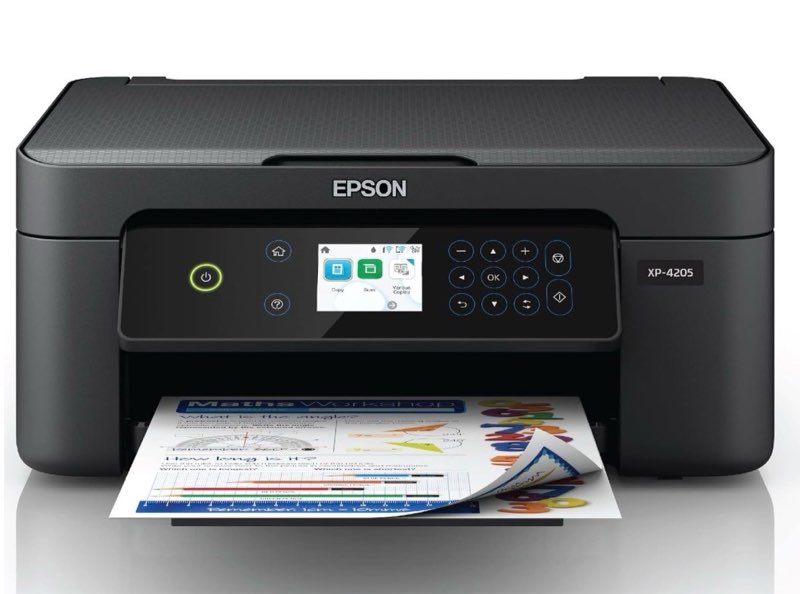 epson expression home xp-4205 wireless color all-in-one inkjet printer, black - print copy scan - 2.4" color lcd, 10.0 ppm, 5760 x 1440 dpi, auto 2-sided printing, voice activated