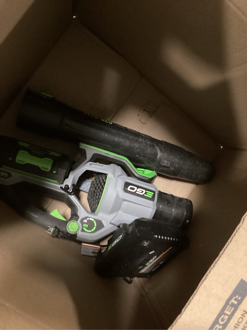 Condition photo showing As Is for EGO POWER+ Leaf Blower, Cordless Electric 756 CFM, Includes 56V 5.0Ah Battery and Charger - LB7654( similar )